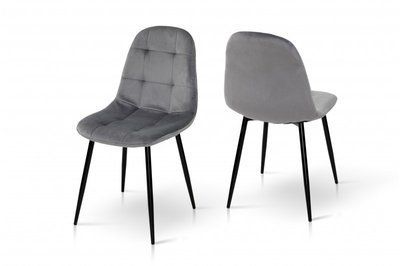 СТІЛЕЦЬ КВЕСТ (ЧОРНИЙ/СІРИЙ) M-01-grey-velvet фото