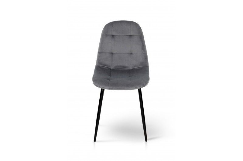 СТІЛЕЦЬ КВЕСТ (ЧОРНИЙ/СІРИЙ) M-01-grey-velvet фото