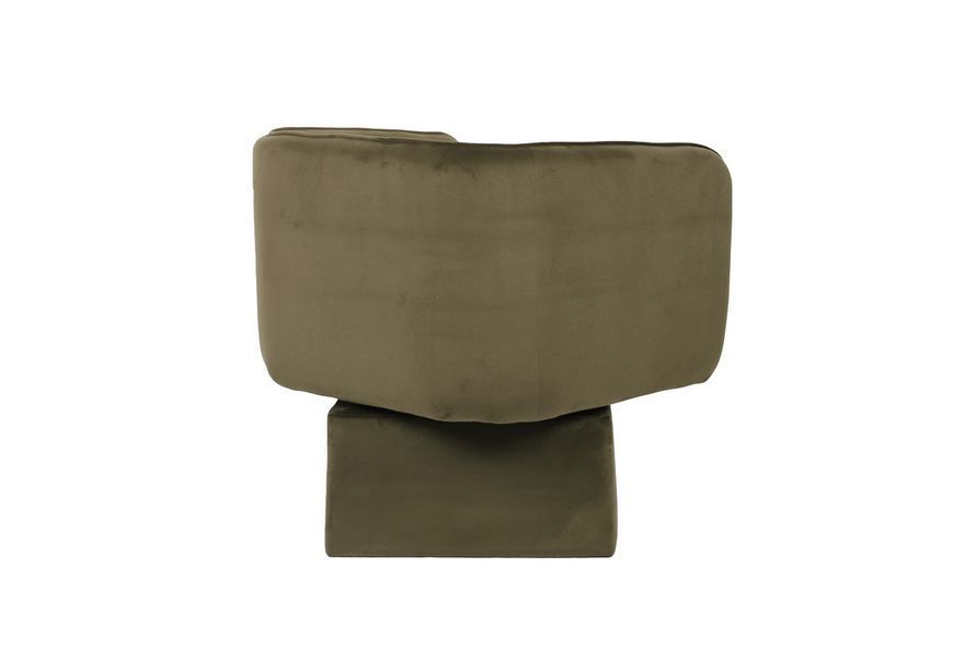 Поворотне крісло "Міріам" зелений мох riko-cappuccino/gold-pouf фото