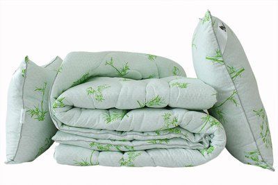 ТМ TAG Одеяло лебяжий пух Bamboo white 1.5-сп. + 2 подушки 50х70 Odeyalo-249 фото