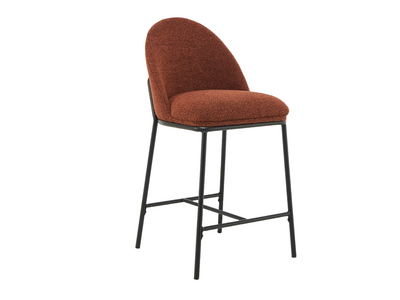 Напівбарний стілець B-150 теракотовий + чорний  B-150--terracotta-boucle/ black фото