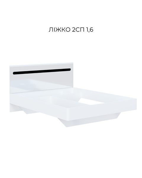 Ліжко Б'янко 160х200 Світ Меблів Білий глянець 1309231610 фото
