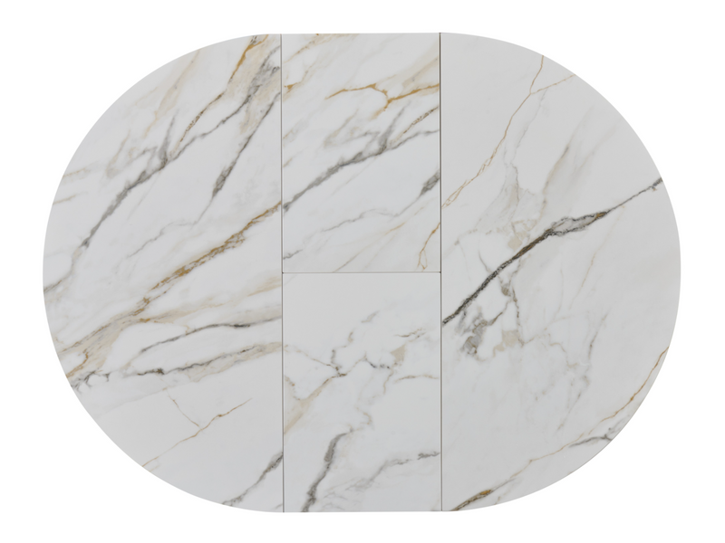 Керамический стол Марэ TML-1330 калакатта голд + белый TML-1330-mare-calacatta-gold/white фото