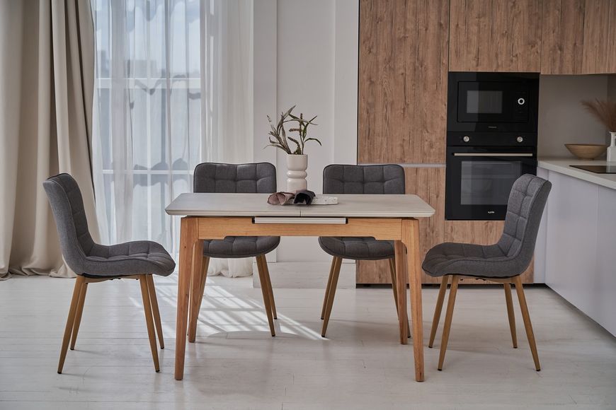 Керамічний стіл TM-120 бардиліо лайт + бук  TM-120-light-grey/oak фото
